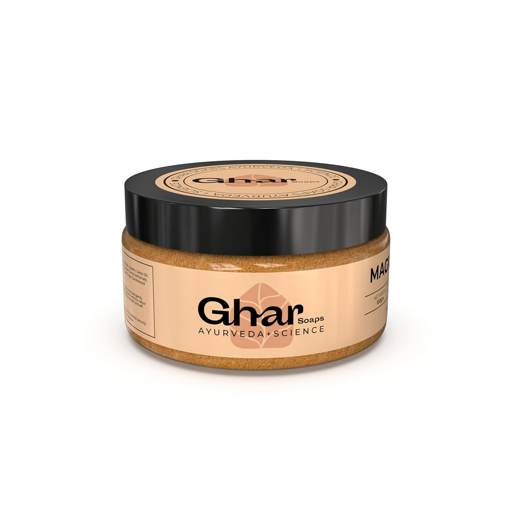 Ghar Soaps Magic Scrub Sandalwood and Saffron Suitaible For all Skin | Grocsy