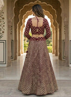 Lehenga Mart Wine Faux Georgette Designer Bollywood Style Wedding Wear Lehenga Choli | Grocsy