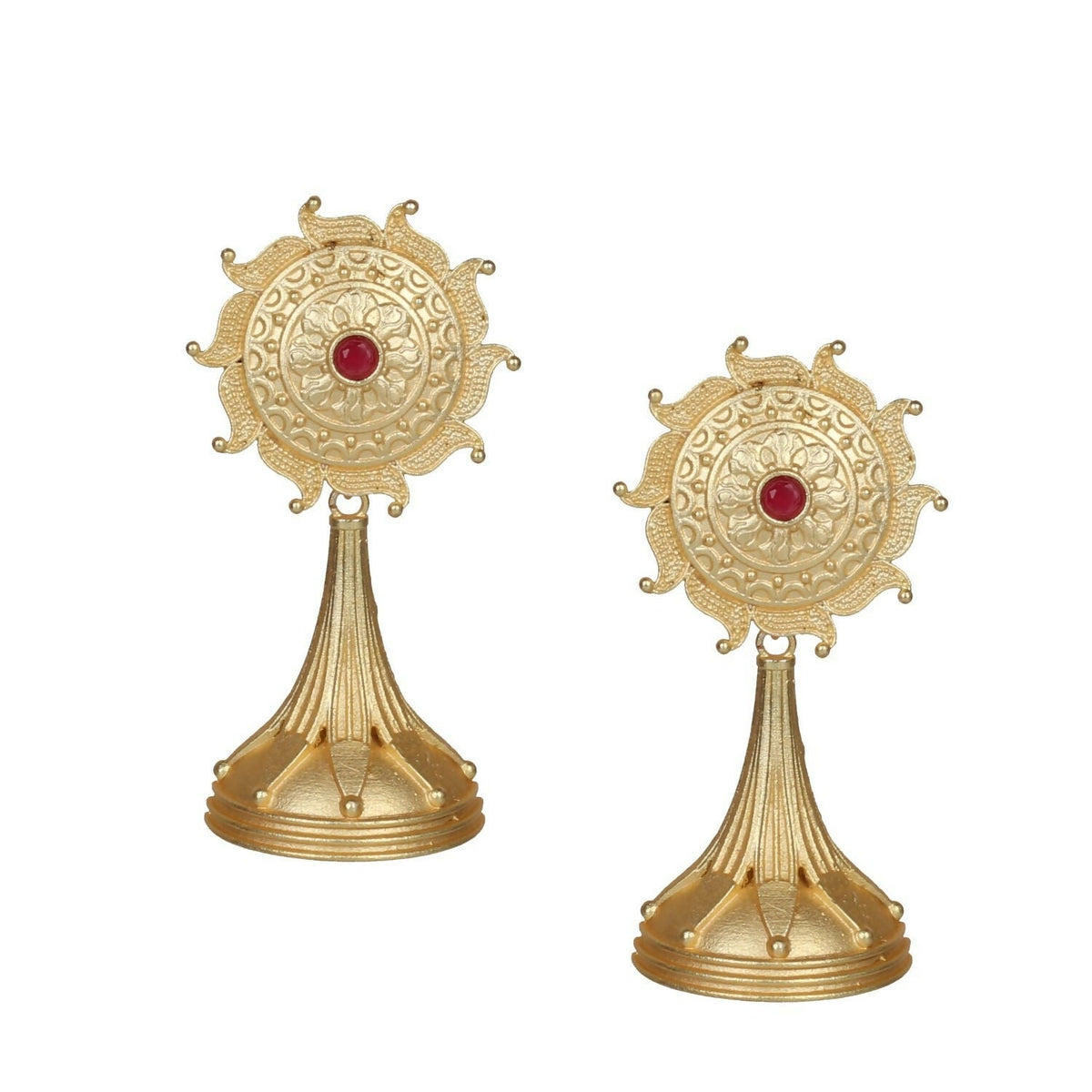 Joban Fashion Women Matte Gold Brass Earrings | Grocsy