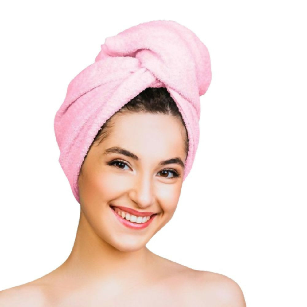 Nykaa Naturals Microfiber Hair Wrap for Frizz Free & Shiny Hair - Pink | Grocsy