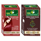 VedicAyurvedas No Ammonia Burgundy & Natural Henna Dark Brown Hair Color | Grocsy