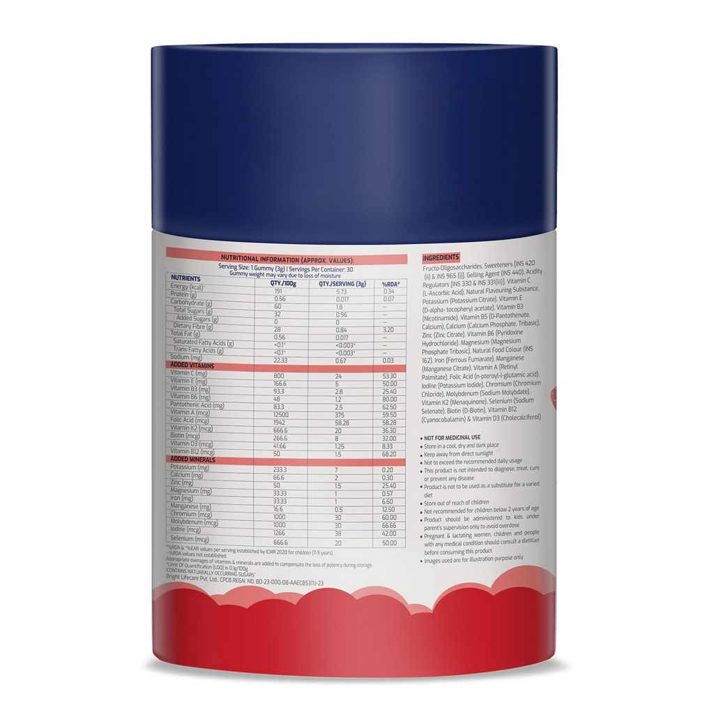 Gritzo SuperMilk Overall Growth (7-12y Boys) - Double Chocolate, with Super Gummies - Strawberry | Grocsy