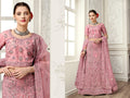 Peach Net Fancy Zari Embroidered work Lehenga Choli with Dupatta - Heer | Grocsy