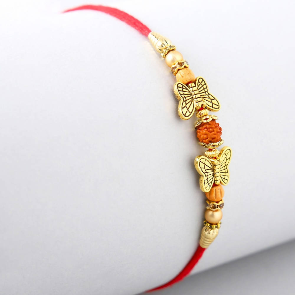 Ethnic Butterfly Rudraksha Rakhi & Cadbury Temptations | Grocsy