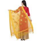 A R Silk Tissue Zari Emb. Fancy Dupatta Color Yellow Dupatta or Chunni | Grocsy