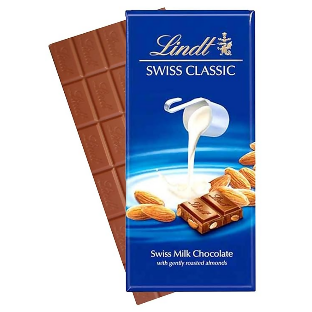 Lindt Swiss Classic Bar Chocolate, Almond | Grocsy