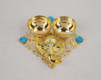 Kundan HandiKrafts Ganesha Square Haldi Kumkum | Grocsy