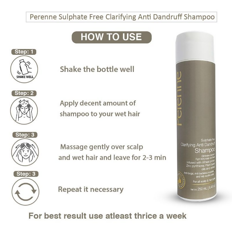Perenne Sulphate Free Clarifying Anti Dandruff Shampoo | Grocsy