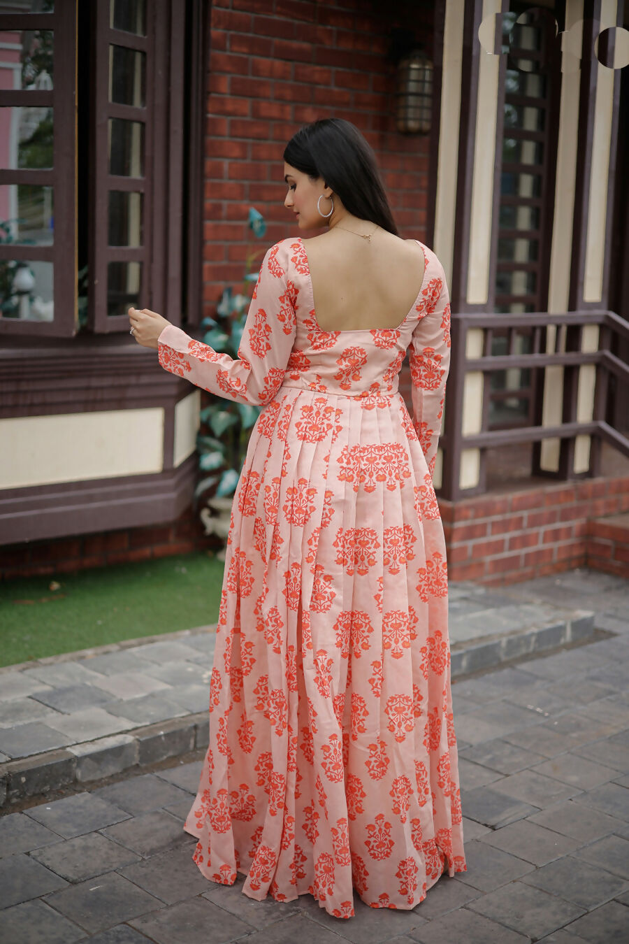 Aayaa Pure Chanderi Gown With Heavy Digital Print - Multi Color | Grocsy
