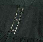 Green Poly Cotton Solid Nayra Cut Kurta - Tirtha | Grocsy
