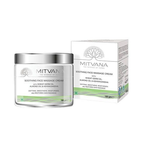 Mitvana Soothing Face Massage Cream (with Wheat, Almond & Ashwagandha) | Grocsy