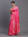 Shree Shyam Fashion Banarasi Silk Pink Saree | Grocsy