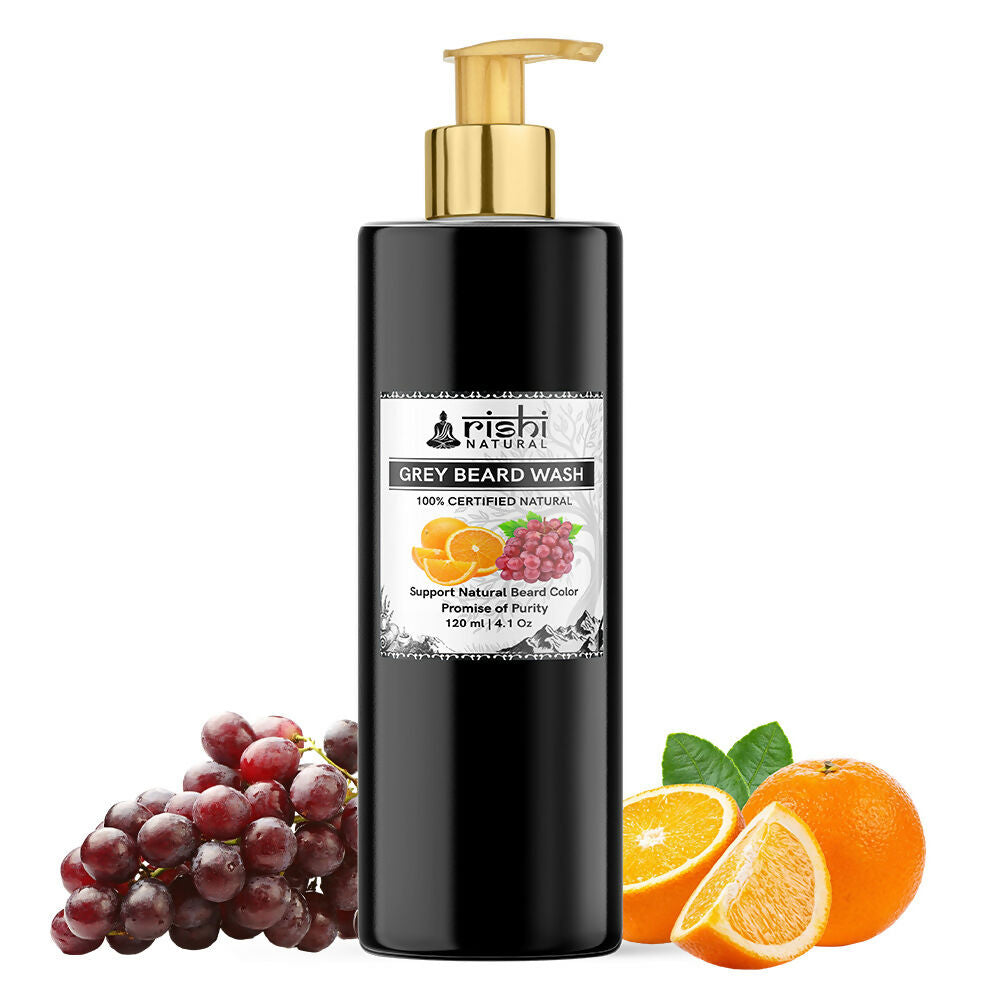 Rishi Natural Anti Grey Beard Wash Restore Natural Beard Color | Grocsy
