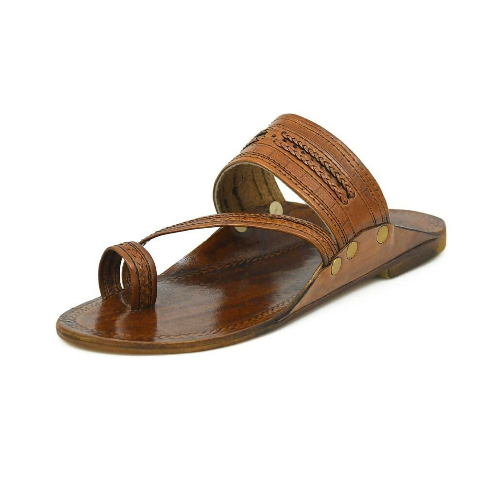 Stepsoft Men Brown Kolhapuri Leather Slippers – Ideal For Wedding & Ethnic Looks | Grocsy