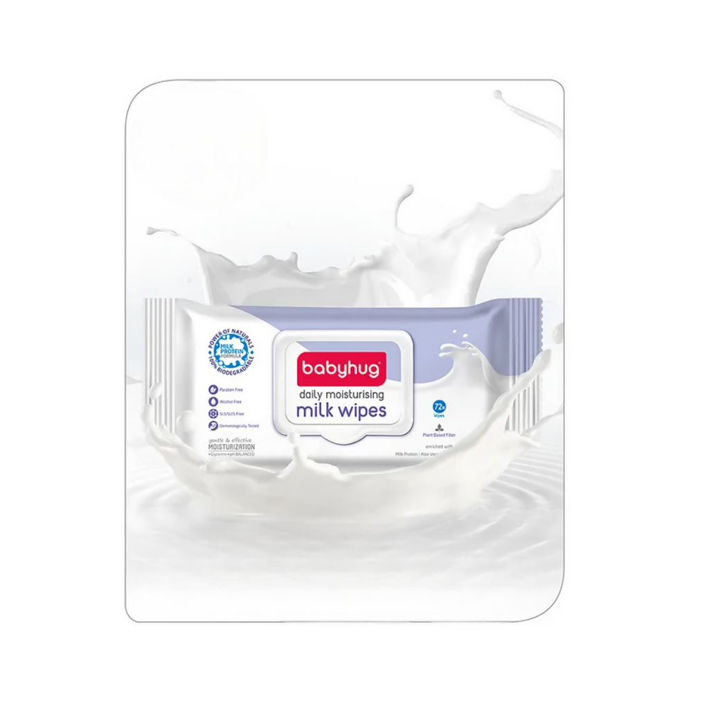 Babyhug Water Daily Moisturising Milk Baby Wet Wipes | Grocsy