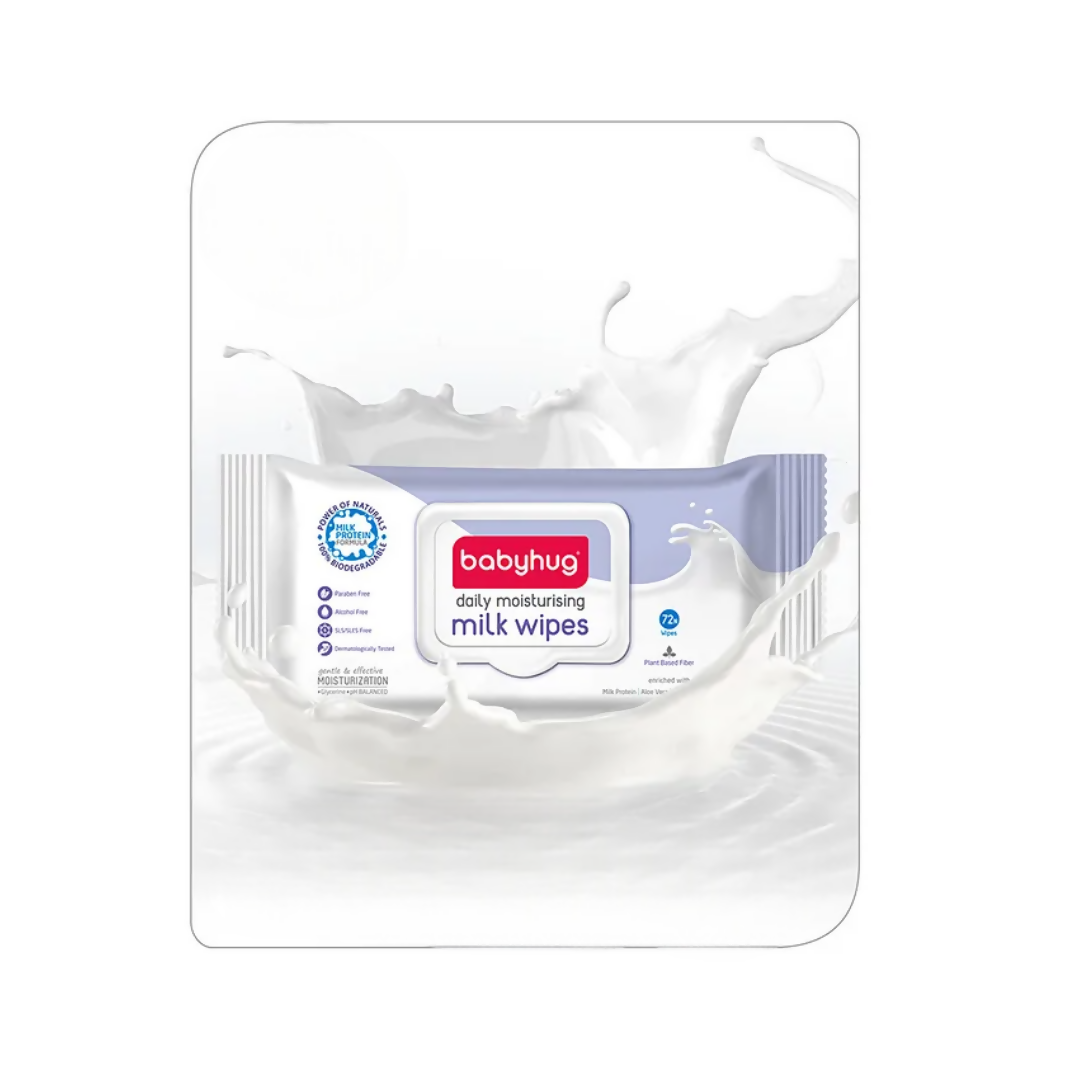 Babyhug Water Daily Moisturising Milk Baby Wet Wipes | Grocsy