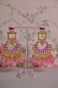 Pink Chandbali Gold-Polished Drop & Dangler Earrings For Women & Girls By House of Ree - Swadesiicart
