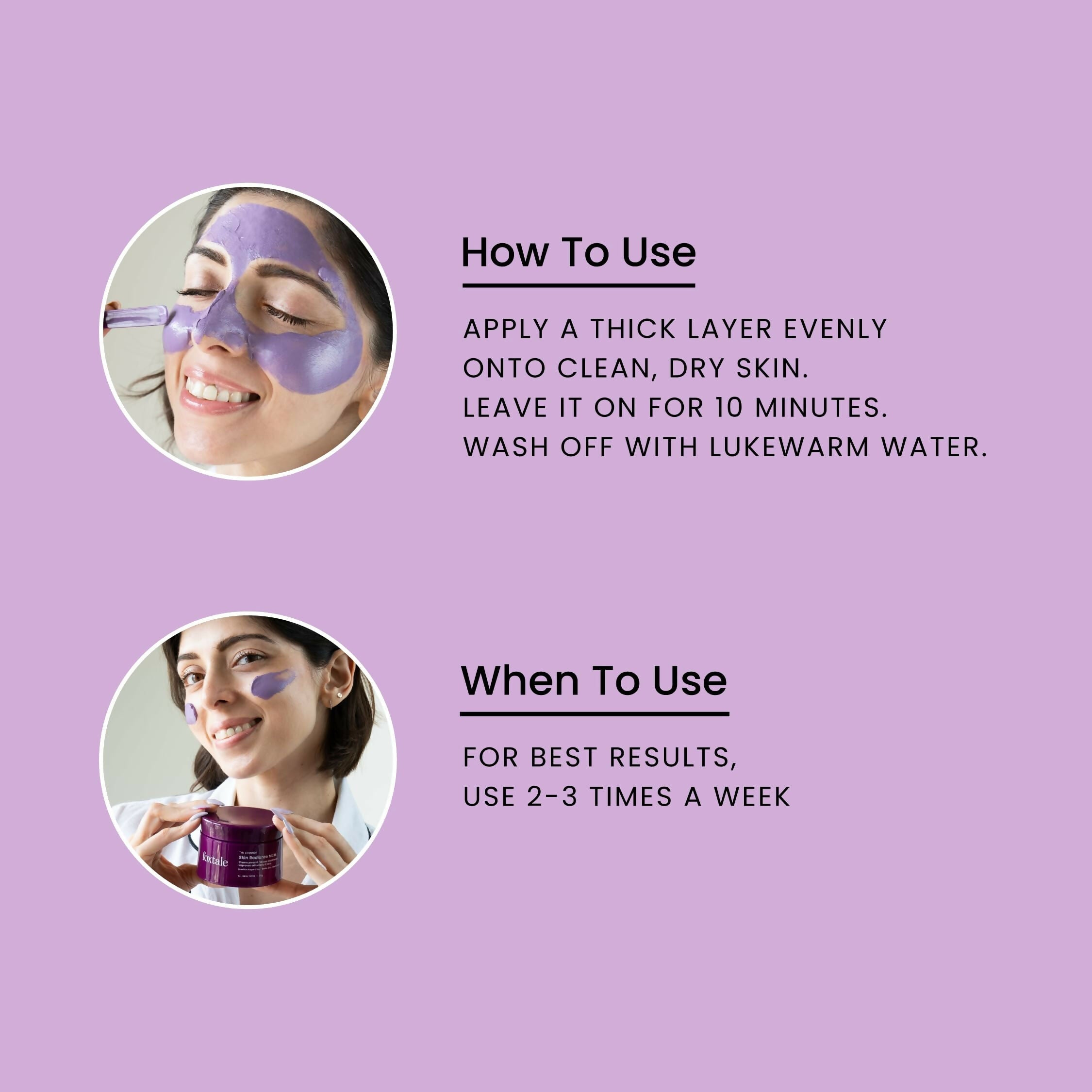 Foxtale De-Tan Face Mask For Glowing Skin - Clay Mask with Lactic Acid For Tan Removal, Reduction in Blackheads, Instant Brightening | Grocsy