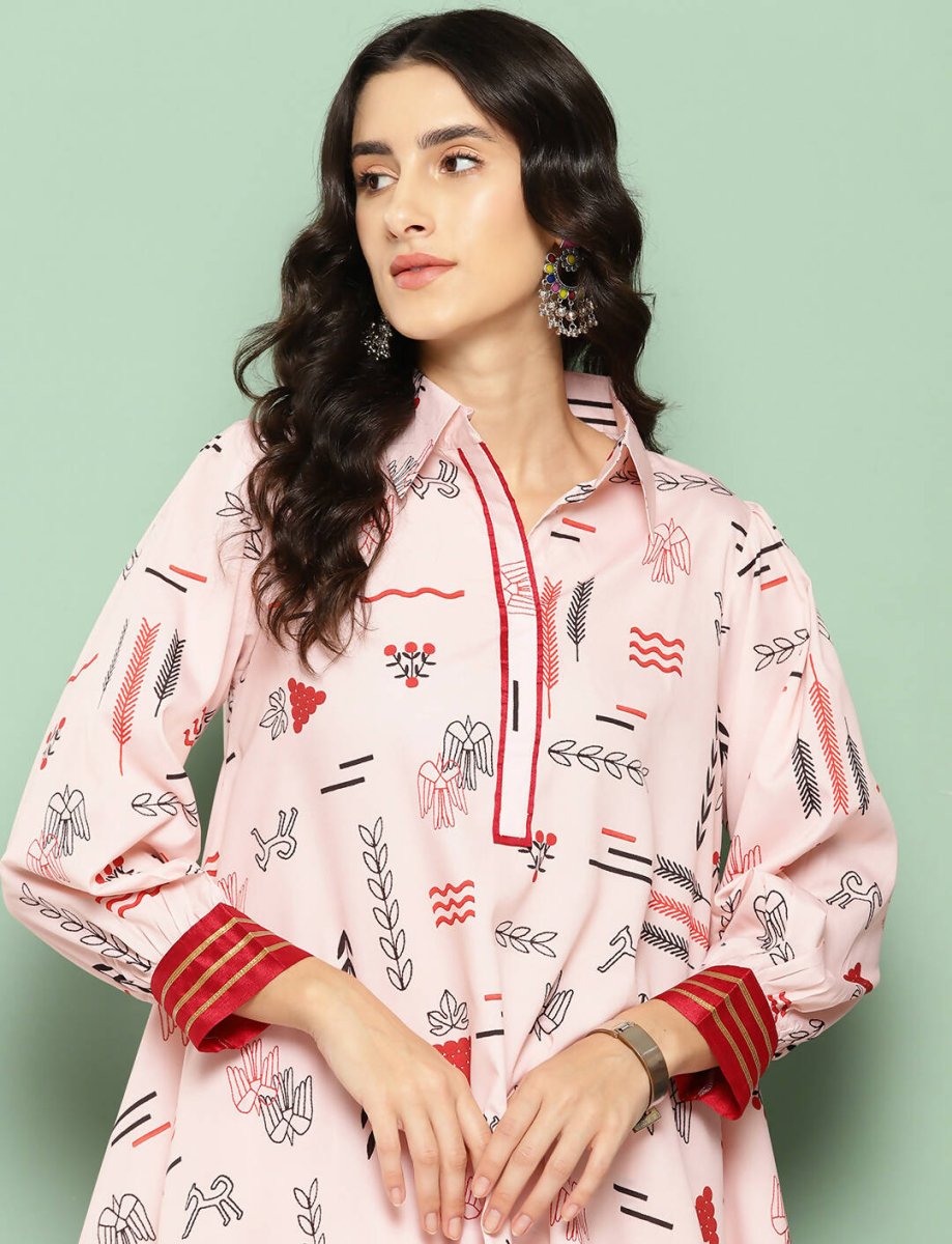 Ahalyaa Women's Traditional Wear Co-ods - Peach | Grocsy