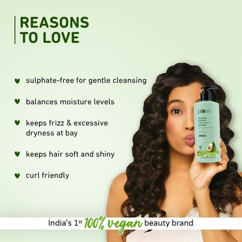 Plum Avocado & Argan Oil Sulphate-Free Shampoo For Frizzy Hair | Grocsy