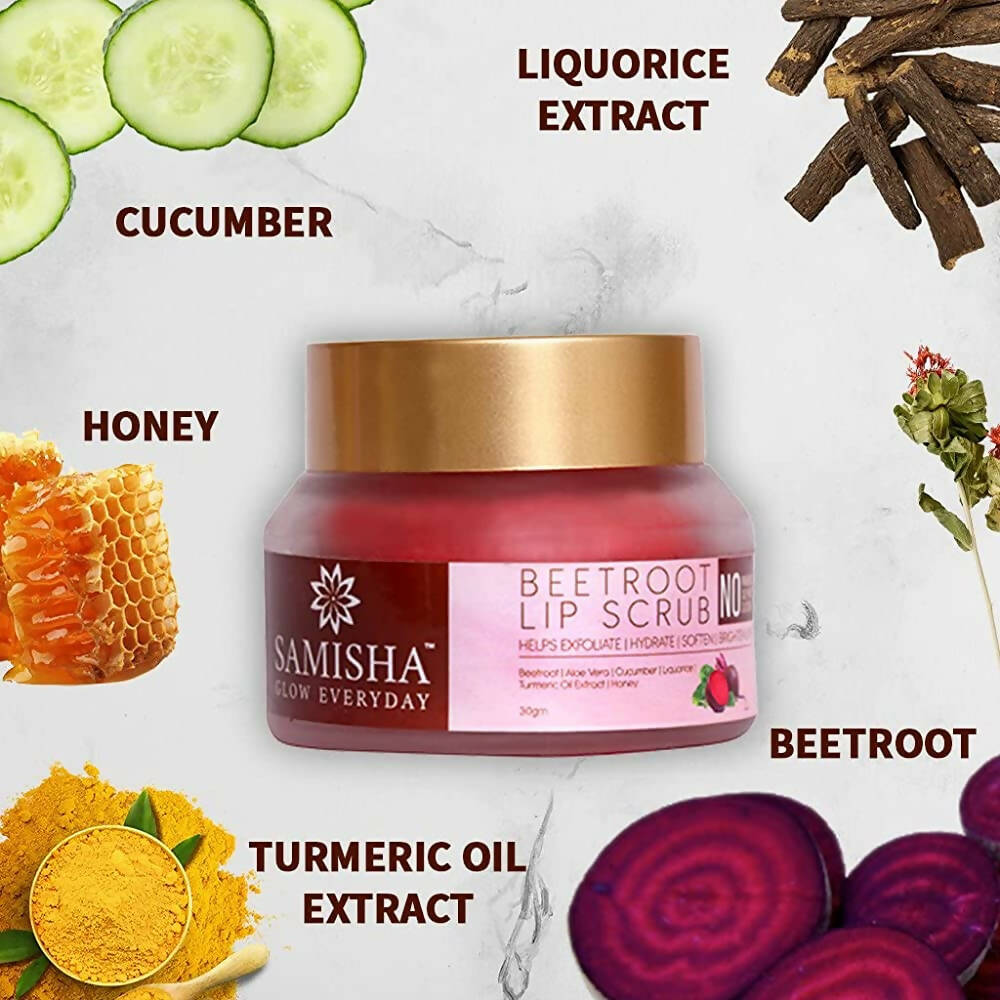 Samisha Organic Beetroot Lip Scrub | Grocsy