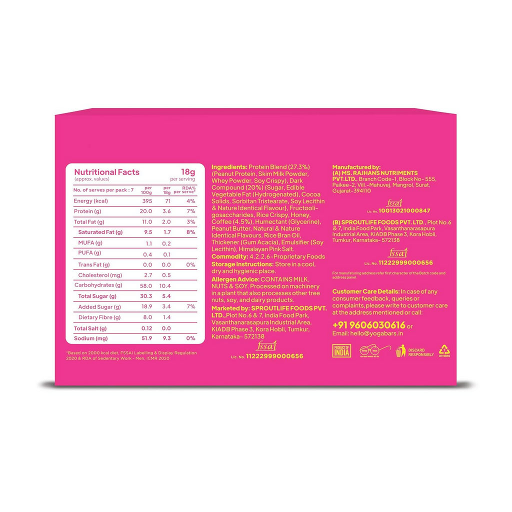 Yoga Bar Protein Minis, 4g Protein Bar (Coffee Crush) | Grocsy