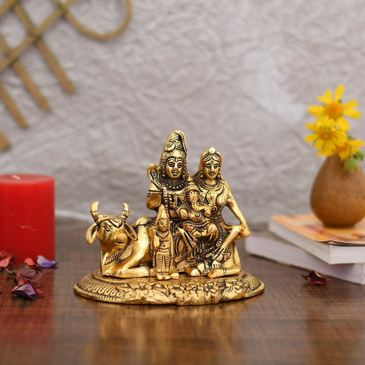 Collectible India Handcrafted Shiva Parvati Ganesh Idol | Grocsy