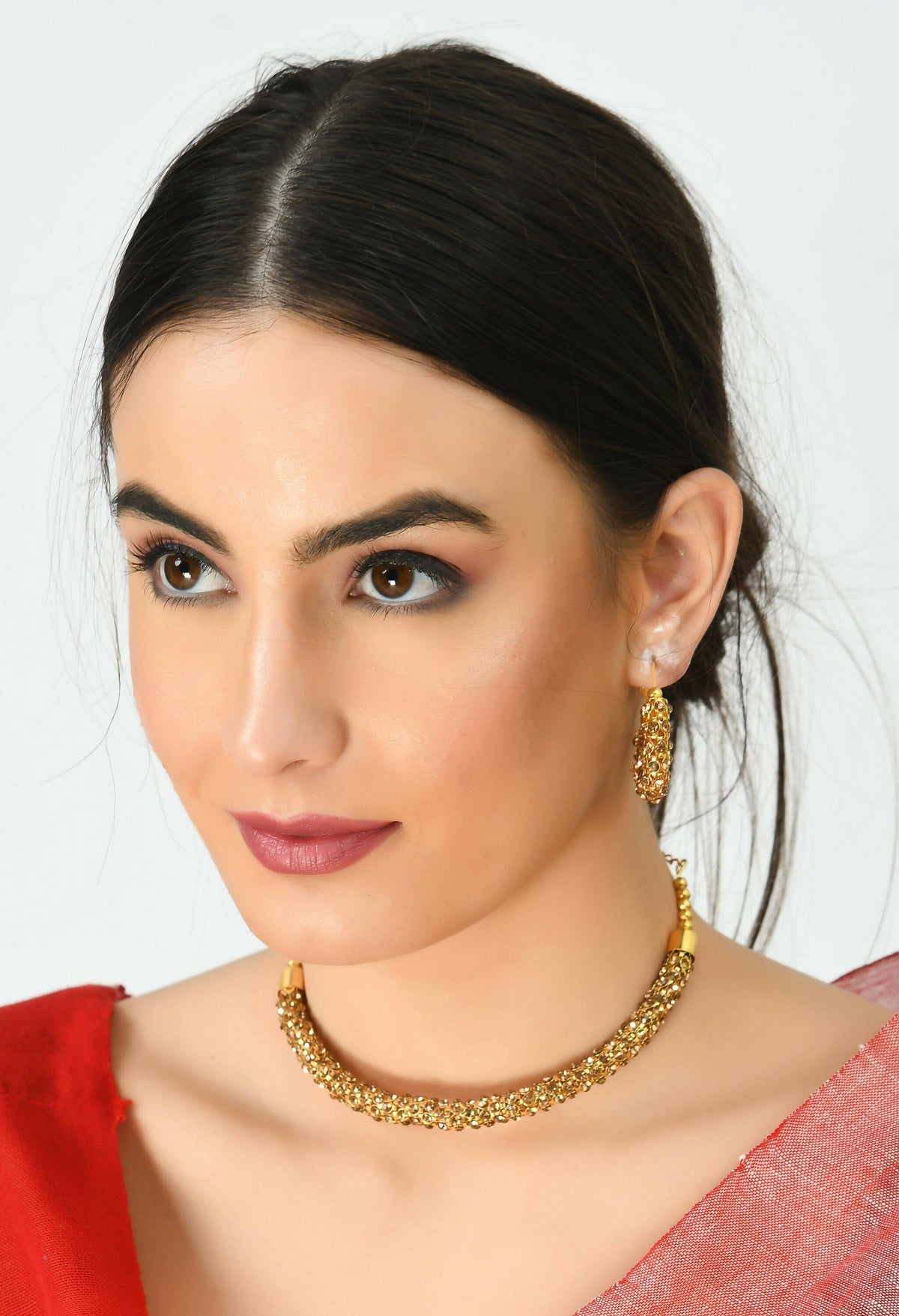 Mominos Fashion Johar Kamal Gold-Polished Brass Finish Hasli Design Choker For Women (Golden) | Grocsy