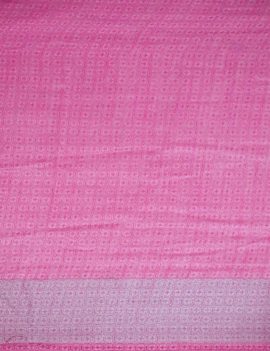 Vibrant Combination Of Baby Pink With Floral Design Semi Chanderi Saree By Gayathri Reddy Designer Studio | Grocsy