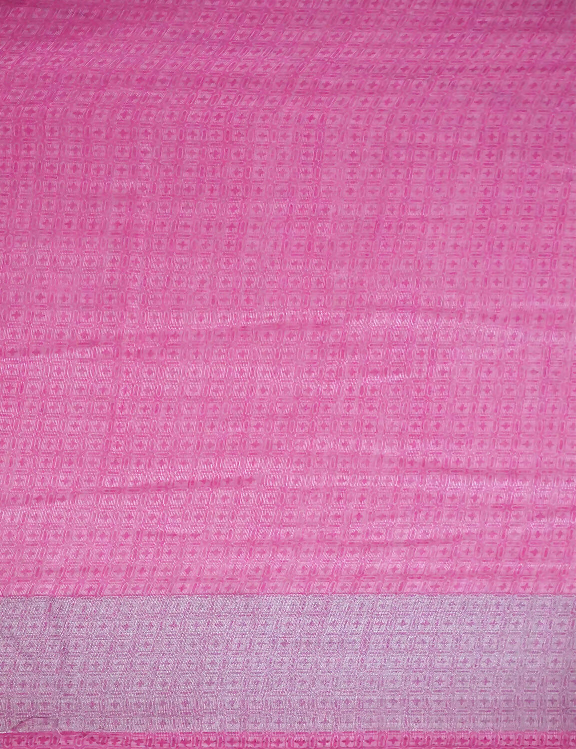 Vibrant Combination Of Baby Pink With Floral Design Semi Chanderi Saree By Gayathri Reddy Designer Studio | Grocsy