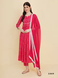 Designer Stylish Pink cotton Stitched Suit With Dupatta - Tanisha | Grocsy