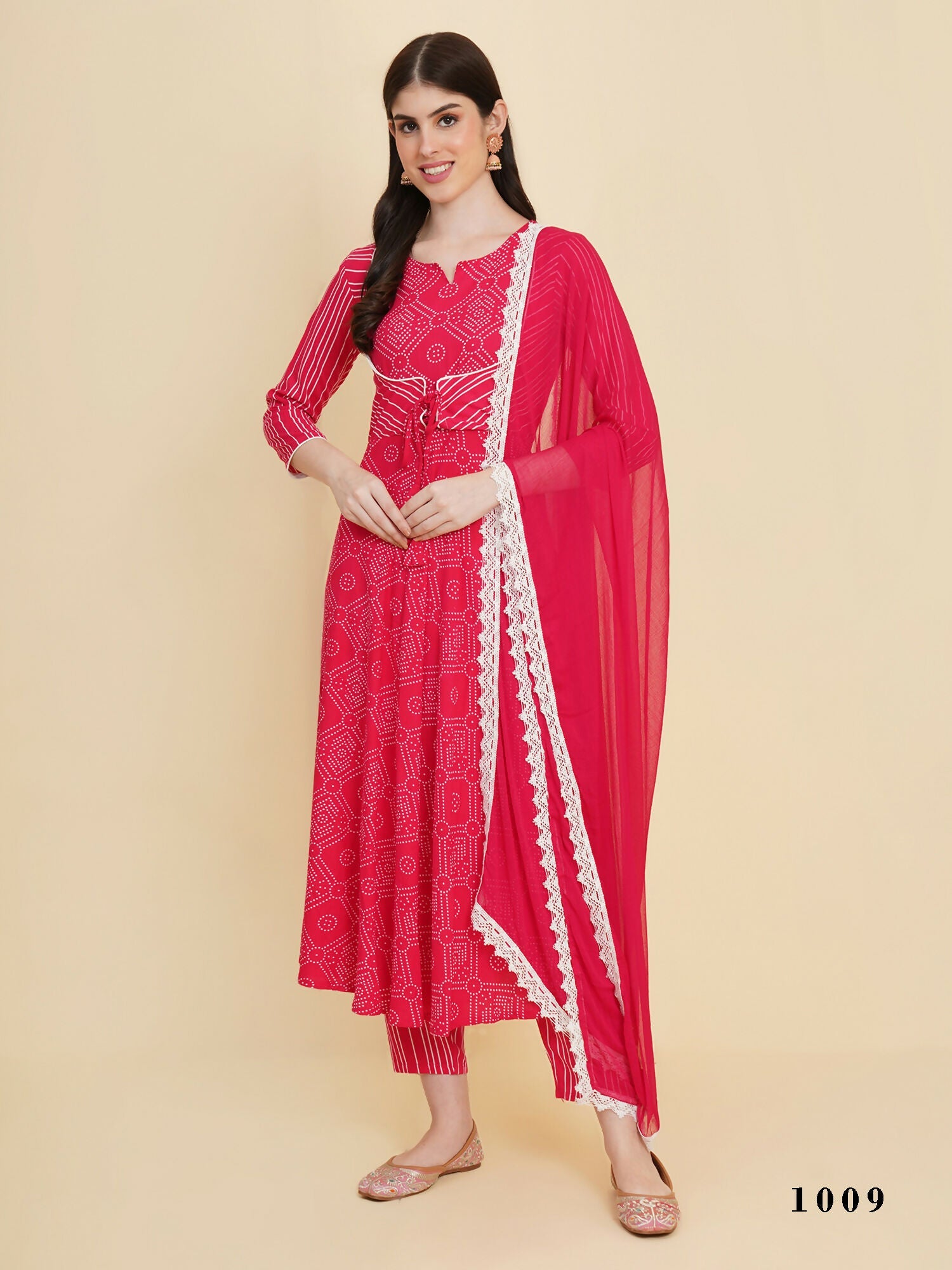 Designer Stylish Pink cotton Stitched Suit With Dupatta - Tanisha | Grocsy