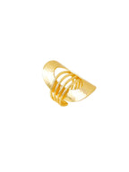 NVR Women's Western Gold-Polished Adjustable Finger Ring | Grocsy
