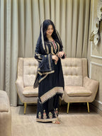 Teeya Creation Black Color Chinon Silk Party Wear Trending Palazzo Set | Grocsy
