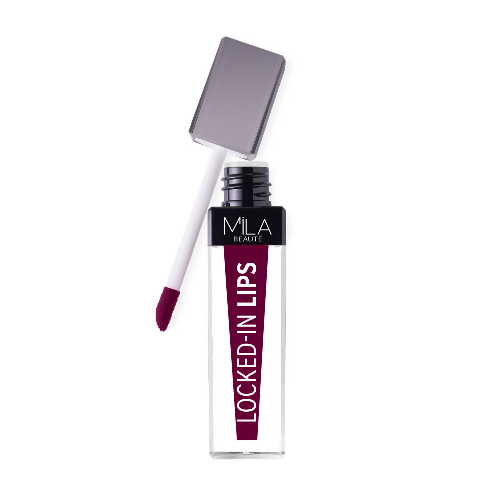 Mila Beaute 12 Hr Non-Transfer Locked-In Liquid Lipstick - Blackcurrant Cake | Grocsy
