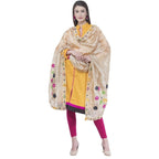 A R Silk Golden Color Fancy Silk Dupattas and Chunnis | Grocsy