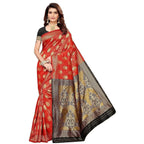 Vamika Banarasi Jaquard Red Weaving Saree (BANARASI 05) | Grocsy
