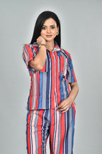 Morchari Digital Print Semi Muslin Co-Ord Set Top & Trouser-Multicolor | Grocsy