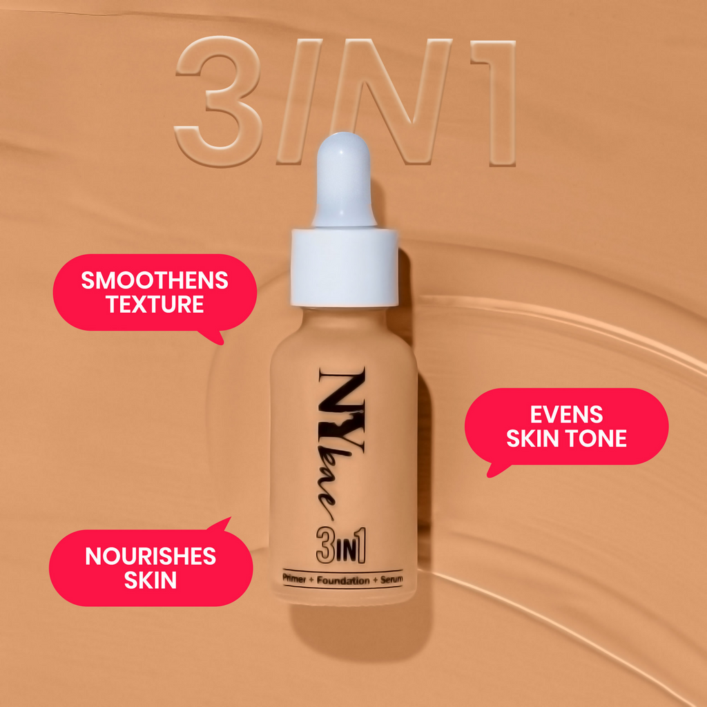 NY Bae 3 in 1 Serum Foundation Infused With Primer - Warm Cashew 03 | Grocsy