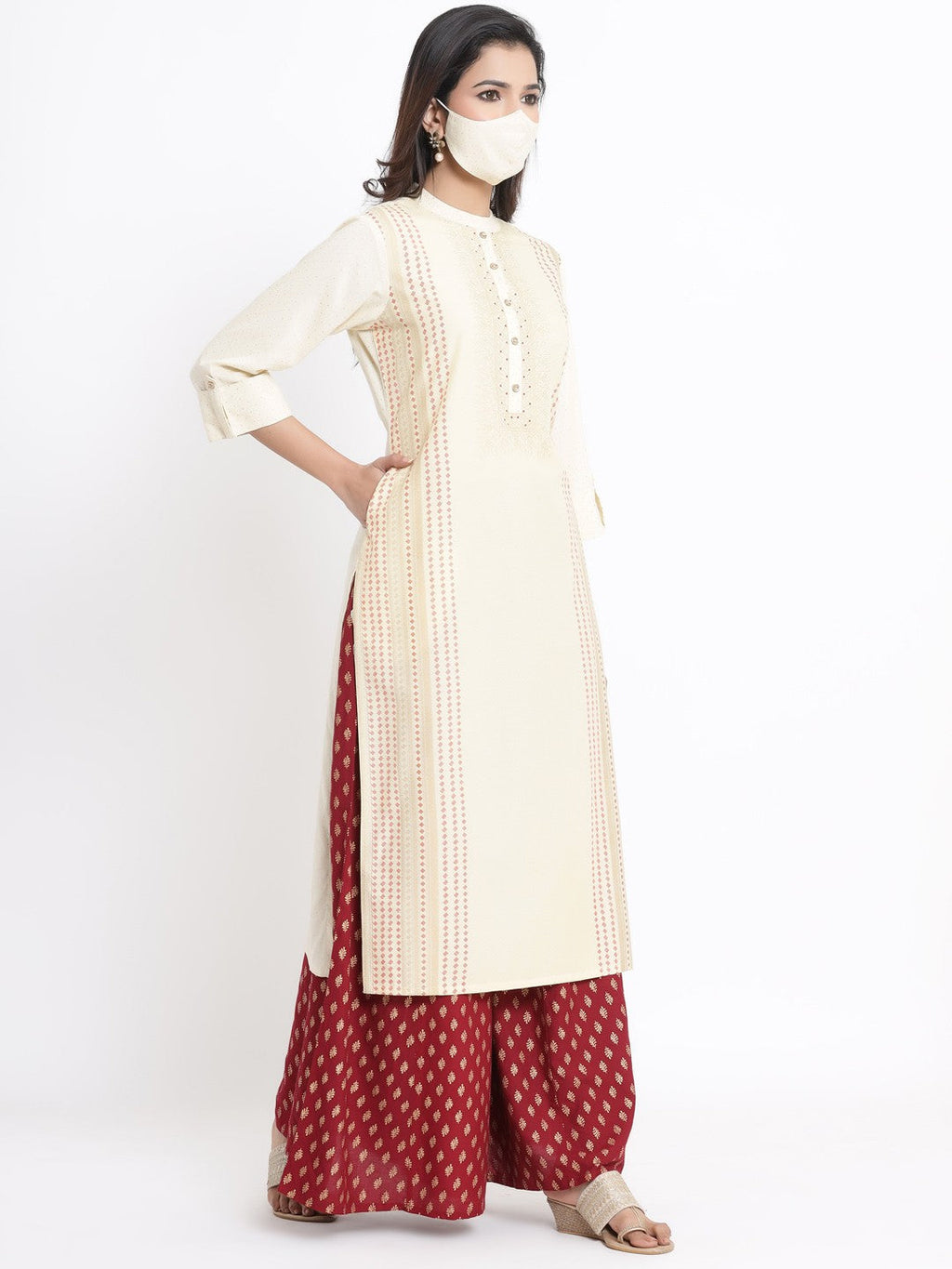 Juniper Ivory Viscose Rayon Kurta | Grocsy
