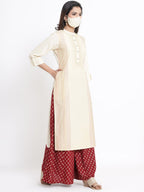 Juniper Ivory Viscose Rayon Kurta | Grocsy