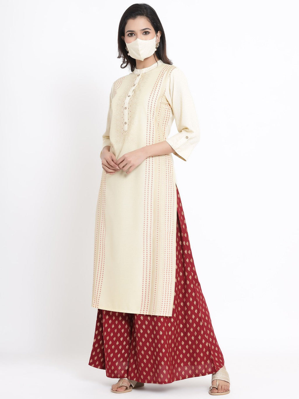 Juniper Ivory Viscose Rayon Kurta | Grocsy