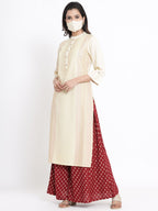 Juniper Ivory Viscose Rayon Kurta | Grocsy