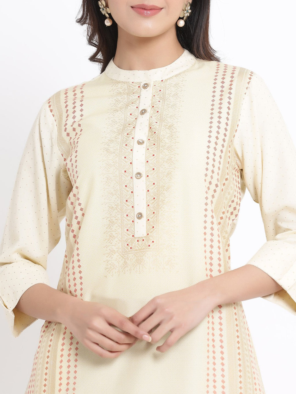 Juniper Ivory Viscose Rayon Kurta | Grocsy