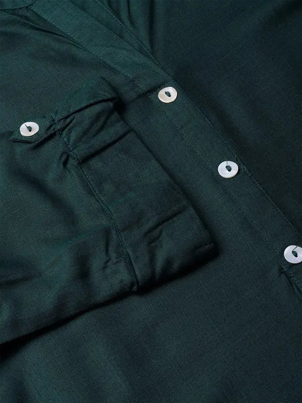 Juniper Women Solid Viscose Rayon Asymmetric Kurta (Dark Green) | Grocsy
