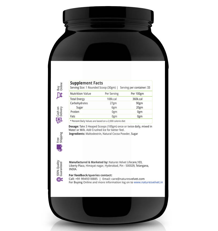 Nature's Velvet Weight Gainer - Chocolate Flavor Powder | Grocsy