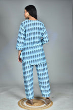 Morchari Digital Print Semi Muslin Co-Ord Set Top & Trouser-Multicolor | Grocsy