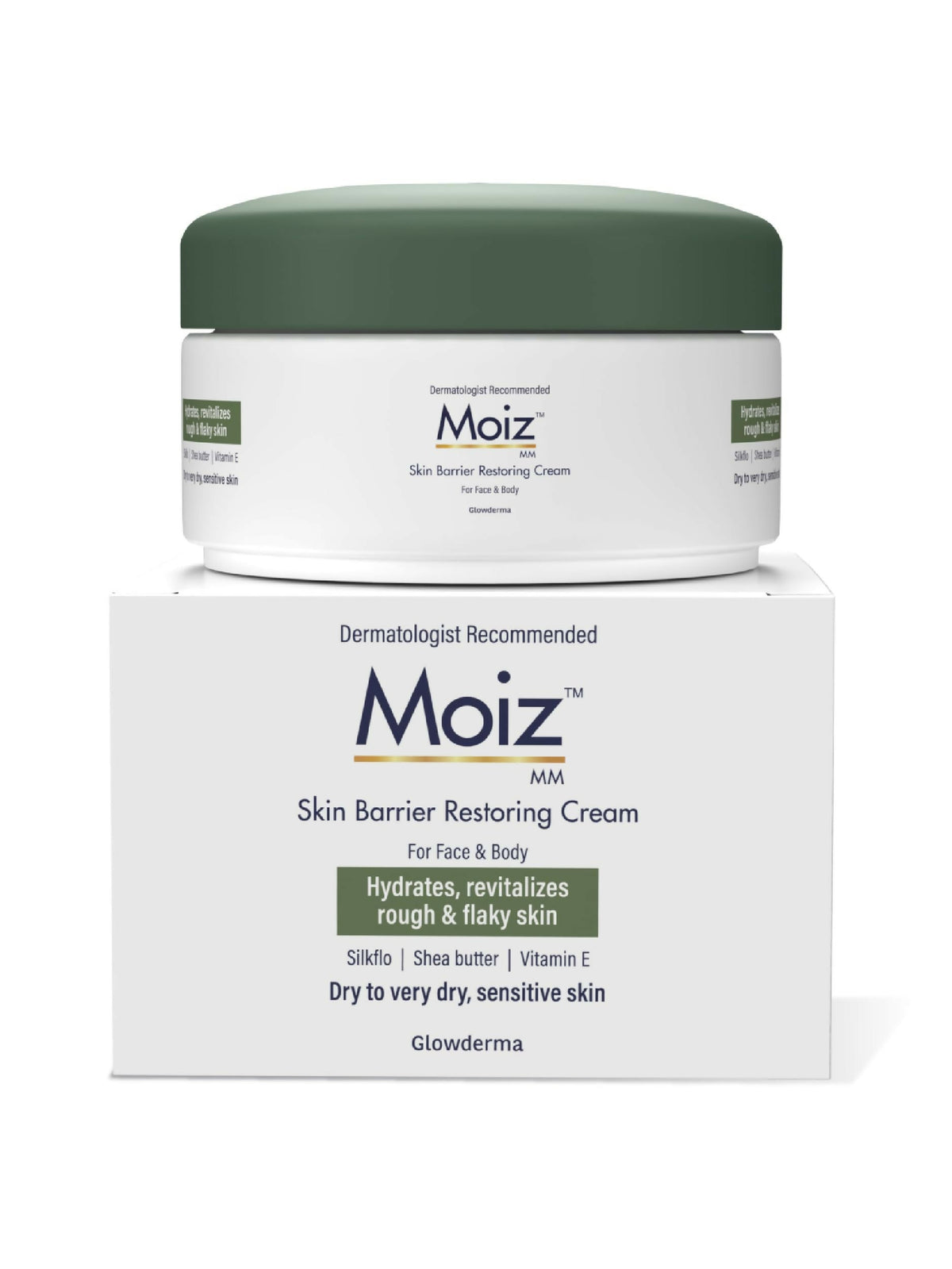Moiz MM Skin Barrier Restoring Cream For Very Dry & Sensitive Skin, Shea Butter & Vitamin E | Grocsy