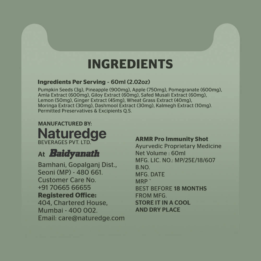 ARMR Pro Immunity Shot Lemon Ginger Flavour | Grocsy