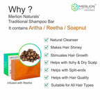 Merlion Naturals Traditional Shampoo Bar with Shikakai and Reetha | Grocsy